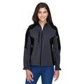 The Ash City - North End Ladies' Compass Colorblock Three-Layer Fleece Bonded Soft Shell Jacket - FOSSIL GREY 887 - L