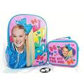 JoJo Siwa Girls School 16" Backpack with Lunch Box SET Book Bag Children Blue Bow Dream Kids