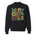 Colorful Merry Christmas Decoration Christmas Unisex Crewneck Graphic Sweatshirt, Black, 4XL