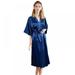 Produes Satin Silk Women'S Soft Long Bathrobe Female Elegant Homewear V-neck Robe for Women Sleepwear Fashion Nightwear Oversized