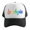 Men's Rainbow Los Angeles Hat PLY KT T144 Black/White Trucker Hat One Size