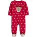 Carters Baby Reindeer Fleece Sleep N' Play Footed Pajamas - Just One You (Red Snowflake, Newborn)