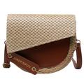 Winnereco Women PU Woven Patchwork Shoulder Bag Casual Small Handbag (Brown)