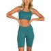 Seamless Yoga Sport Vest Tops+Leggings Biker Shorts Tracksuit Set For Women High Waist Casual Leggings Cycling Shorts and Sport Bra Outfit Set