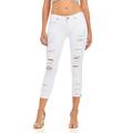 Cover Girl Womens Cropped Ripped Distressed Skinny Jeans Size 1 White Distressed