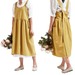Women Cotton Linen Cross Back Apron Housework Baking Wrap Pinafore Florist Dress