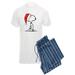 CafePress - Snoopy Santa Pajamas - Men's Light Pajamas