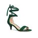 Allegra K Women's Open Toe Kitten Heel Lace Up Fastening Sandals