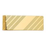 Solid 14k Yellow Gold Men's Slim Business Credit Card Holder Money Clip - 54mm x 20mm