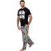 Disney Mens Pajama Mickey Fun Tee and Lounge Pants Sleepwear, Black Multi, Size: Medium