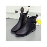 UKAP Women's PVC Rain Boots for Muck Mud Outdoor Fashion Block Heels Shoes Waterproof Block Heel Solid Color Booties