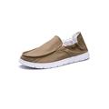 LUXUR Casual Canvas Shoes for Men Slip On Loafers Deck Shoes Comfortable Boat Shoes Outdoor Fashion