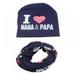 Oaktree Baby Hat Set I Love Mama Papa Print Cotton Cap Winter Hats Newborn Children Scarf Collar Boys Beanie Kids Cap