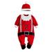 Xiaoluokaixin Christmas Baby Boy & Girl Cotton Jumpsuit Hat Outfits 2Pcs/Set Red