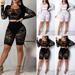 Pudcoco 2019 Fashionholy Trendy See-through White Lace Two-piece Shorts Set Tops+ Pants