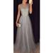 Silver Gray Long Prom Dress, Evening Gown Graduation School Party Dress, Women Sleeveless Formal Dresses