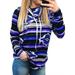 Women's Long Sleeve Striped Pullover Tops Jumper Cowl Neck Casual Sweatershirts