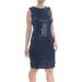 CALVIN KLEIN Womens Navy Sequined Sleeveless Above The Knee Cocktail Dress Size: 8