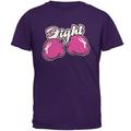 Cartoon Hands Fight Pink Fist Cancer Ribbon Mens T Shirt Purple 2XL