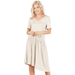 Womens V neck Mid Length Dress Reg. and Plus Size Gathered Ruffle Short Sleeve Dresses - Made in USA