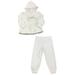 Infant Girls Cream & Gold Sparkle Track Suit Velvet 2 Piece Sweatsuit