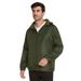 9 Crowns Maximos Men's Water Resistant Fleece Lined Wind Rain Hooded Jacket (Dark Olive, Large)