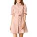 Allegra K Women's Casual Short Sleeve Solid Color Button Down Shirt Dress