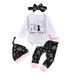 2020 My 1st New Year's Kid Baby Girl Clothes Romper Pants Headband Hat Outfit