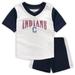 Cleveland Indians Infant Little Hitter V-Neck T-Shirt & Shorts Set - White/Navy