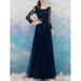 Junior Square Neck Embroidered Lace Dinner Evening Dress\