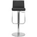 SAFAVIEH Stanley Black Leather Adjustable 24-33-inch Swivel Modern Bar Stool - 19.3" x 16.5" x 32.7"