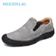 MIXIDELAI-Mocassins en cuir véritable pour hommes chaussures plates à enfiler mocassins pour