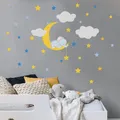 Autocollant mural dessin animé bébé éléphant lune étoile papier peint chambre bébé enfants salon