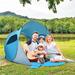 Costway Goplus Pop Up Beach 4 Person Tent w/ Carry Bag Fiberglass in Blue | 46.5 H x 87 W x 63 D in | Wayfair GP11614BL