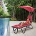 Arlmont & Co. Benkelman 71.7" Long Single Chaise w/ Cushions Metal | 76.8 H x 33.5 W x 71.7 D in | Outdoor Furniture | Wayfair