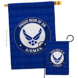 Breeze Decor Proud Mom Airman 2-Sided Polyester 40 x 28 in. Garden Flag/House Flag in Blue | 40 H x 28 W in | Wayfair