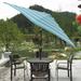 Arlmont & Co. 9' Hexagonal Beach Polyester Umbrella Metal in Blue/Navy | 92.4 H x 108 W x 108 D in | Wayfair DF82127B953D4F80AD3CC3CFDDE90357