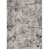 Gray 118 x 0.25 in Area Rug - Wrought Studio™ Sanket Abstract Ivory/Area Rug Polyester | 118 W x 0.25 D in | Wayfair