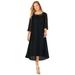 Plus Size Women's Midnight Dazzle Mesh Flyaway Dress by Catherines in Black (Size 5X)