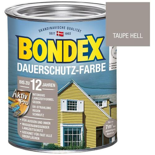 Bondex Dauerschutz-Holzfarbe 750 ml, taupe hell Holzschutzfarbe Holzschutz