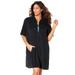 Plus Size Women's Alana Terrycloth Cover Up Hoodie by Swimsuits For All in Black (Size 10/12)