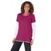 Plus Size Women's Layered-Look Crewneck Tee by Woman Within in Raspberry (Size 34/36) Shirt