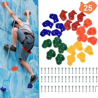 20 Premium Large Textured Kids Rock Climbing Wall Holds with Quality 2” Mount... 