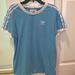 Adidas Tops | Adidas Classic 3 Stripe Tee. Light Blue Size Xs | Color: Blue | Size: Xs