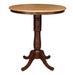 International Concepts Cinnamon/ Espresso 36-inch Round Pedestal Table with 6-inch Base Extensions - Cinnamon/Espresso