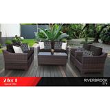 Kathy Ireland River Brook 7 Piece Outdoor Wicker Patio Furniture Set