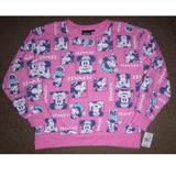 Disney Shirts & Tops | Girls Minnie Mouse Pullover Sweatshirt Size Large 10/12 Hot Pink Nwt | Color: Black/Pink | Size: Lg