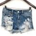American Eagle Outfitters Shorts | American Eagle Outfitters Aeo High Rise Shortie Cutoff Jean Shorts Distressed 0 | Color: Blue | Size: 0
