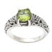 Balinese Beach in Green,'Peridot and Sterling Silver Solitaire Ring'