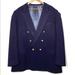 Burberry Jackets & Coats | Burberry Navy Gold Double Breasted Wool Blazer | Color: Blue/Gold | Size: Xl